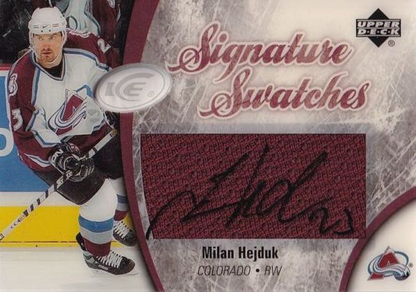 AUTO jersey karta MILAN HEJDUK 05-06 UD Ice Siganture Swatches číslo SS-MH